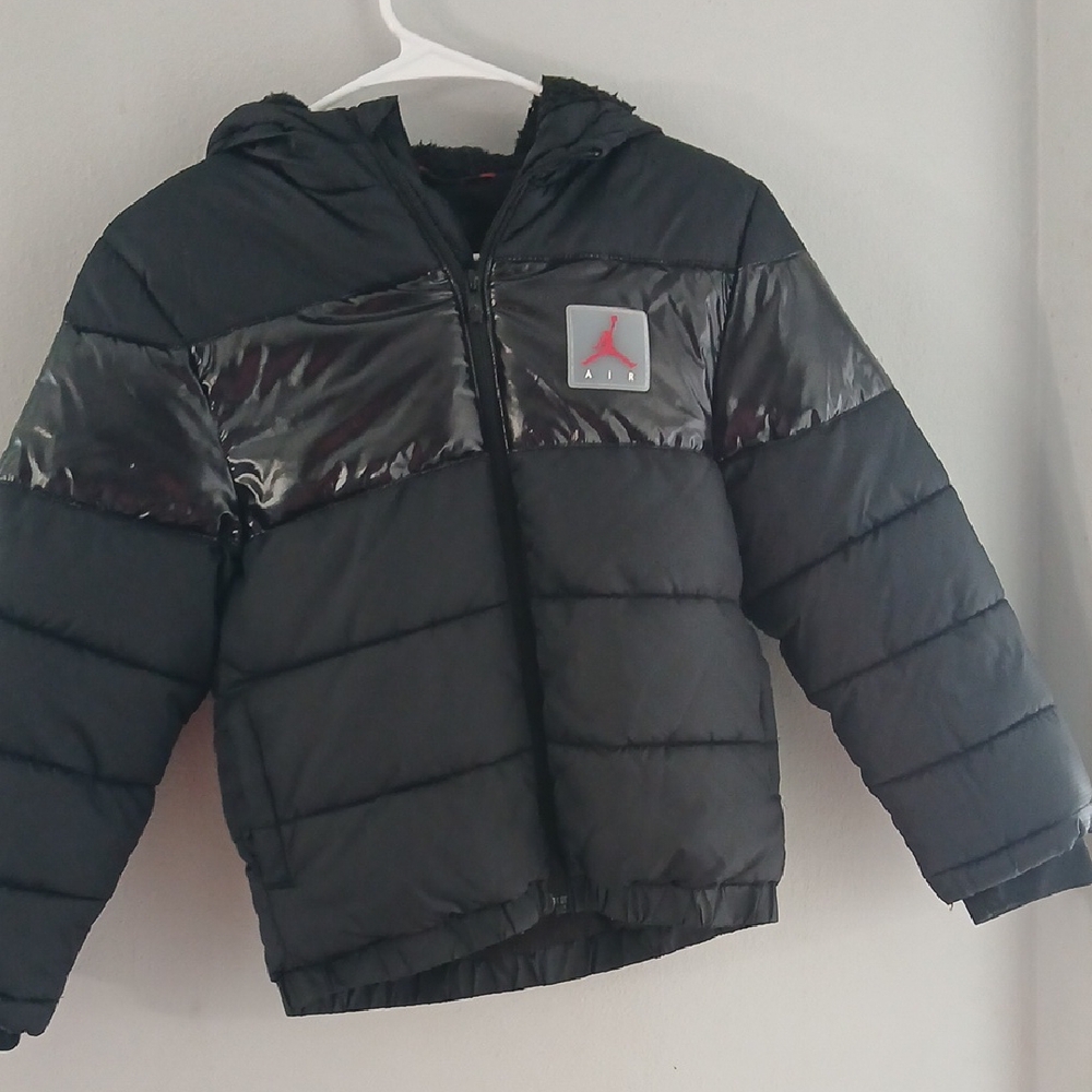 Jordan Black Insulated Puffer Coat with Hood